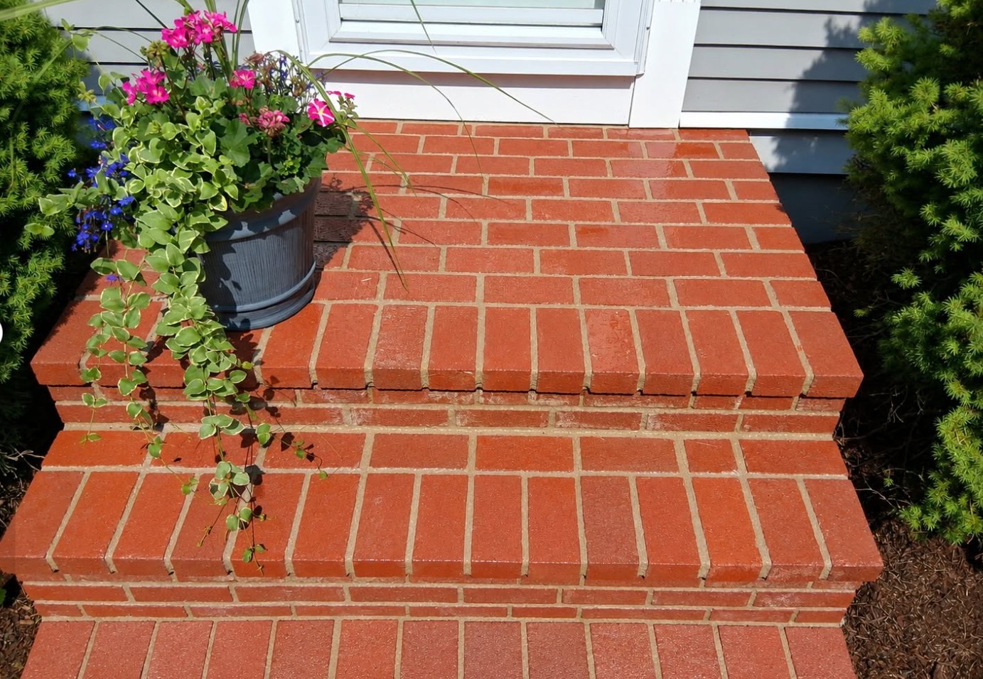 Brick steps after cleaning