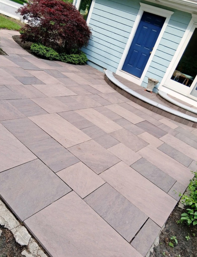 Paver patio after cleaning